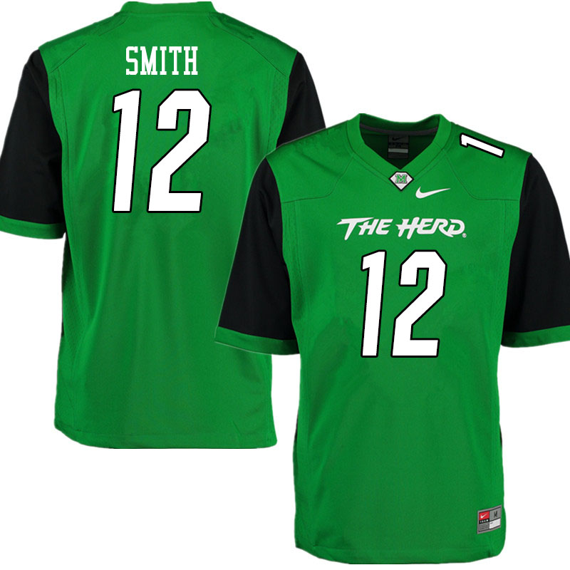 Men #12 Jeremy Smith Marshall Thundering Herd College Football Jerseys Sale-Gren